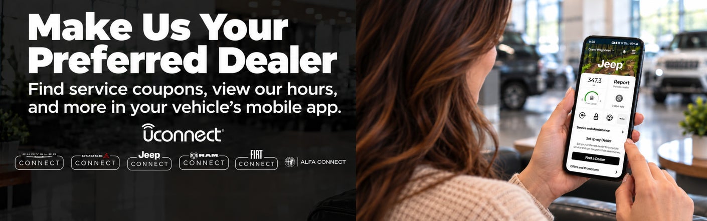uconnect® make us your preferred dealer | Ken Ganley Chrysler Dodge Jeep Ram Bedford in Bedford OH
