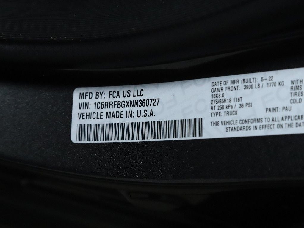 2022 RAM 1500 Big Horn Quad Cab 4x4 6'4' Box