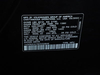 2022 Volkswagen Atlas 3.6L V6 SEL Premium R-Line