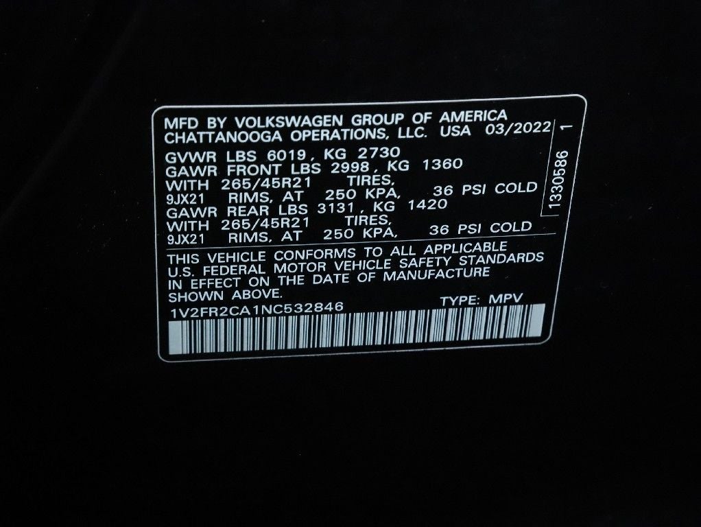 2022 Volkswagen Atlas 3.6L V6 SEL Premium R-Line