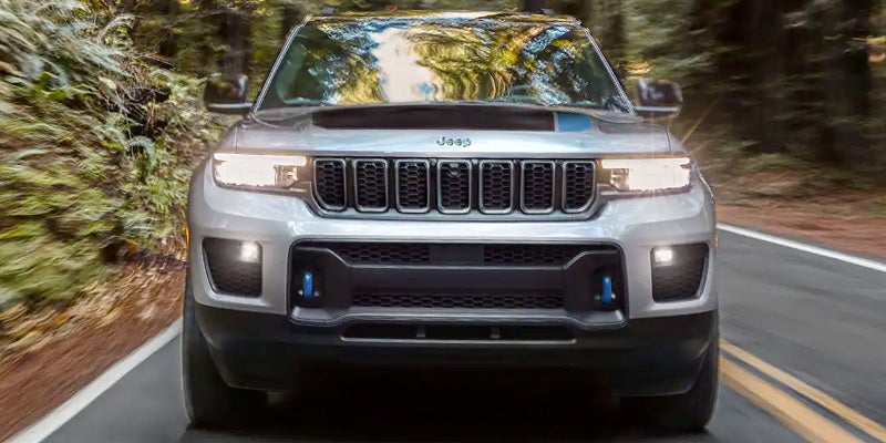 Jeep Grand Cherokee 4xe in motion on the road