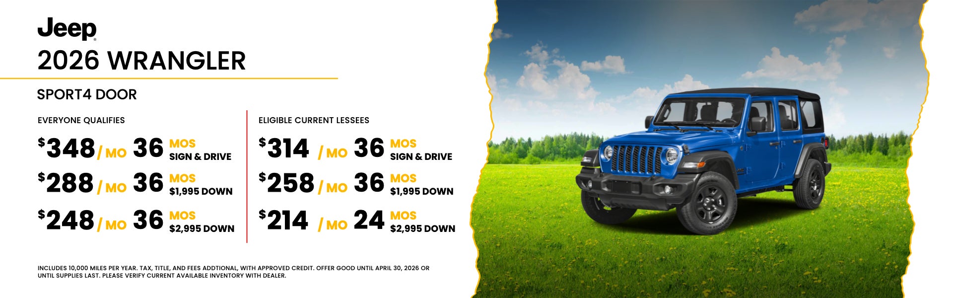 2026 Jeep Wrangler Sport 4 Door