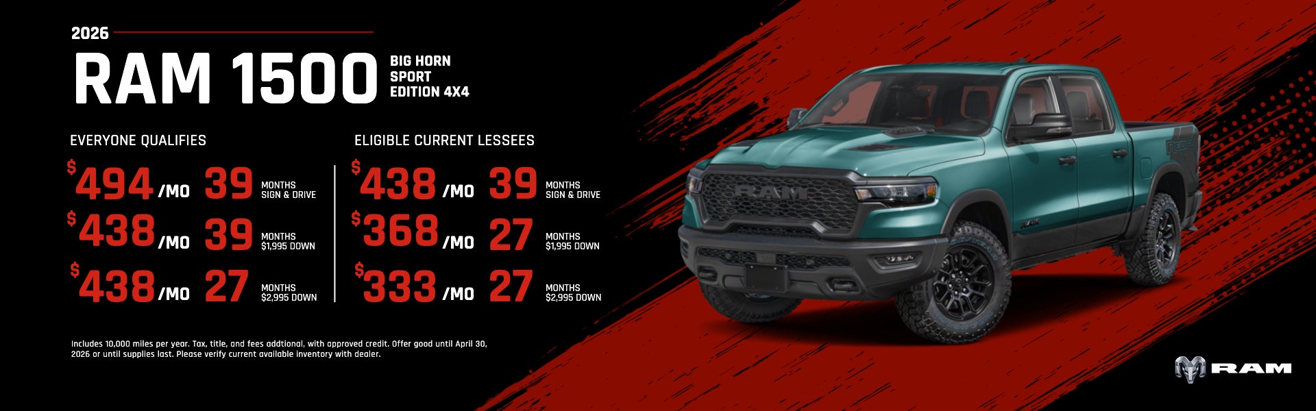 2026 Ram 1500 Big Horn Sport Edition 4x4