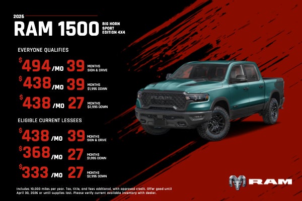 2026 Ram 1500 Big Horn Sport Edition 4x4 with Hemi V8